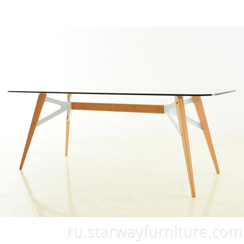 Современный прямоугольный деревянный или стеклянный обеденный стол, мебель для столовой оптом